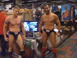 Spencer Reed in red socks and boots and his BF at IML 2011.