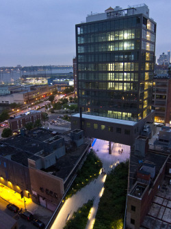 laughingsquid:  View of The High Line from the Top of The Standard New York 