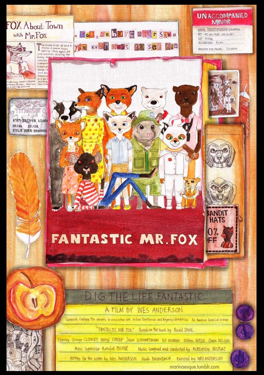 fuckyeahmovieposters:  Fantastic Mr. Fox with a nod to The Royal Tenenbaums by Marinaesque