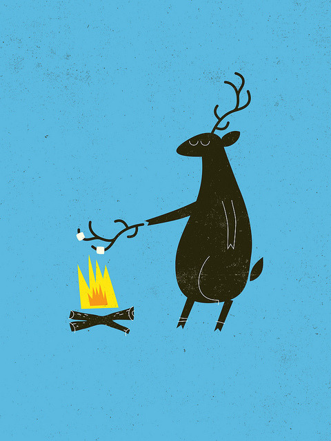 brockdavis:  Deer roasting marshmallows kid’s tee design (coming soon) 