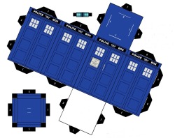 fuckyeahhighqualitypics:  Build your own TARDIS Print this image. Carefully cut out the three shapes on this page.  Use a hobby knife to slit the white lines labeled with letters.  Put them together. Tape and glue are not necessary. Thicker papper is