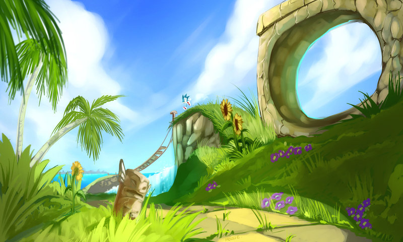 Green Hill Zone Background by harounisbackbaby on DeviantArt