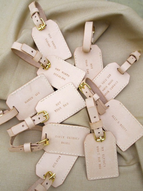 lovedesignlife:
“ Personalized and hand-stitched Double Sided Leather Luggage Tags from harlex. ”