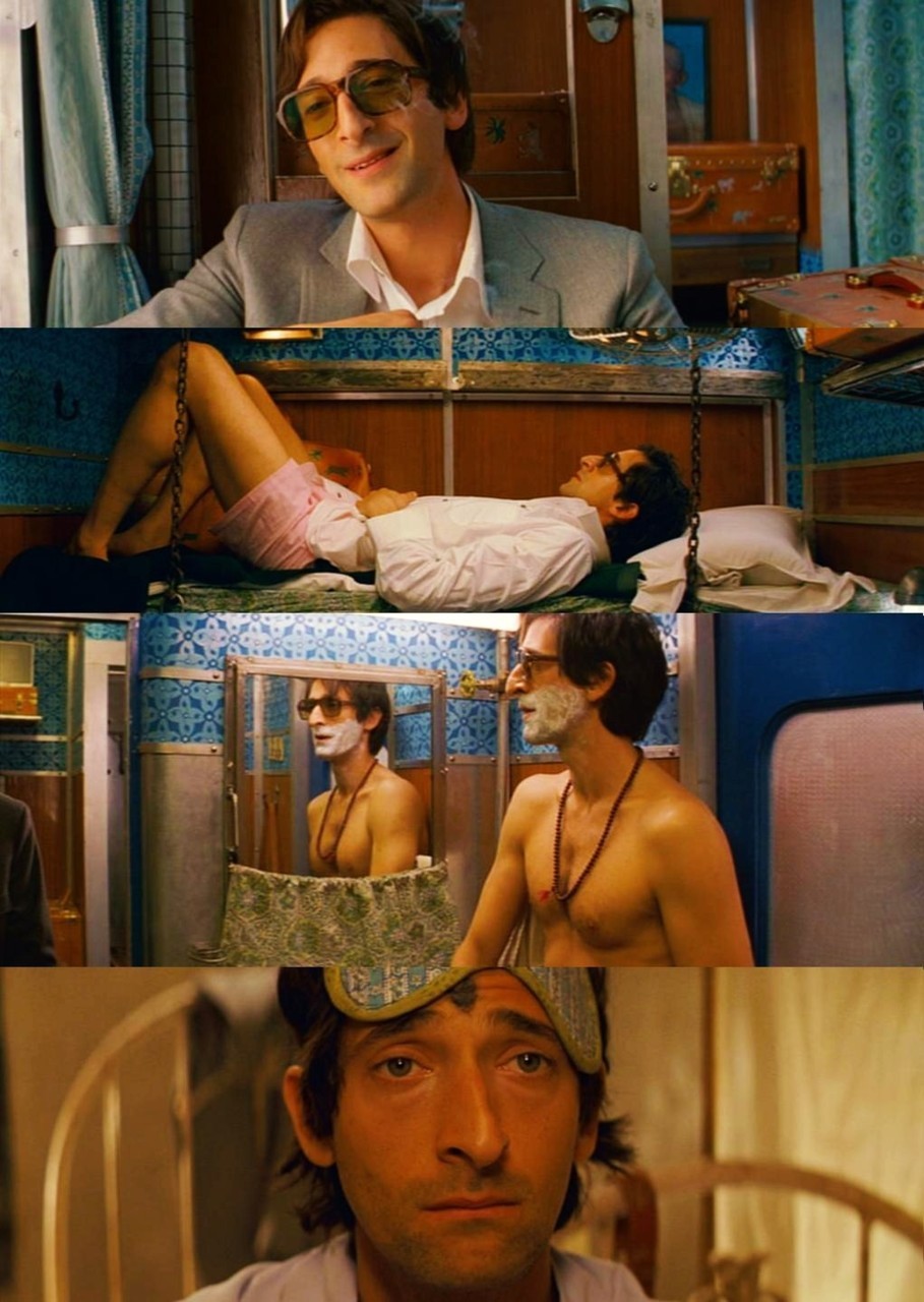 The leather belt of Adrien Brody in aboard the Darjeeling Limited