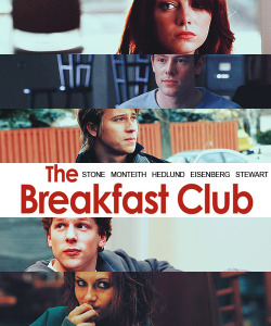 dean&ndash;moriarty:  movie recasting  ↔ breakfast clubasked by:carlosjavier-xhombreprincess ↔ emma stoneathlete ↔ cory monteithcriminal ↔ garrett hedlundbrain ↔ jesse eisenbergbaskey case ↔ kristen stewartdick ↔ robert downey jr