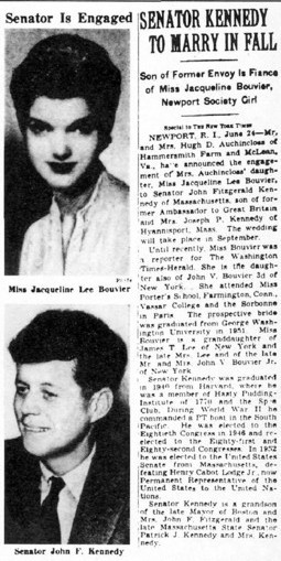 jackandjackie:♥ Senator John F. Kennedy and Miss Jacqueline Lee Bouvier engaged ♥