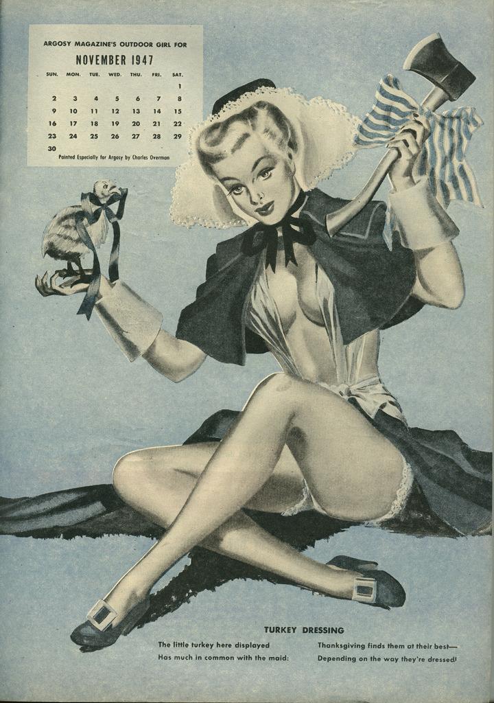 Argosy november 1947. Illustration of a pin-up by Charles Overman.