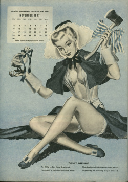 Argosy November 1947. Illustration Of A Pin-Up By Charles Overman.