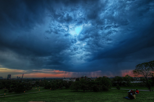 lori-rocks: Sunset Thunderstorm over London  by TheFella