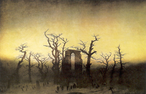 Caspar David Friedrich, Abbey in the Oakwoods, 1809.