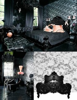 monroevampire:  nikkilipstick:  lorettalee:  Dream furniture!   so dreamy  omg yes   Now if the window panes were scarlet this&rsquo;d be a nice version of the western room from Masque of The Red Death.