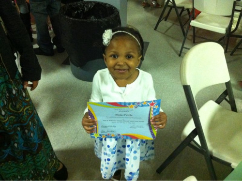 Beja and her Head Start diploma.