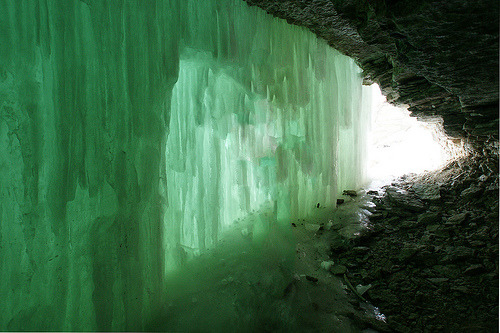 Ice Cave behind Frozen Falls (by Dan Anderson.)