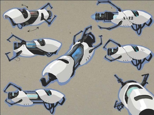 fuckyeahvideogameconceptart: Portal. Portal Gun Designs.