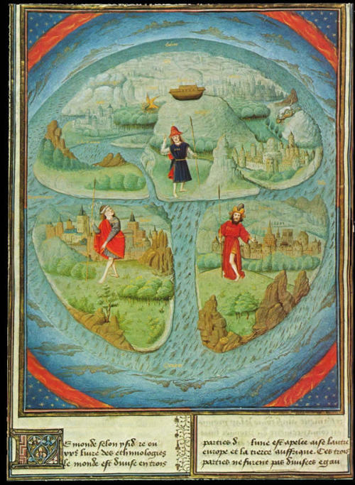 Mappa Mundi in La Fleur des Histoires. 1459-1463.