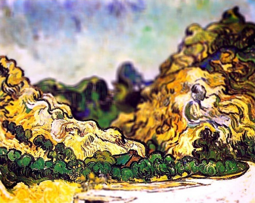  britta-perry:  buscemis:  an artist used photoshop to add tilt shift to 16 van gogh