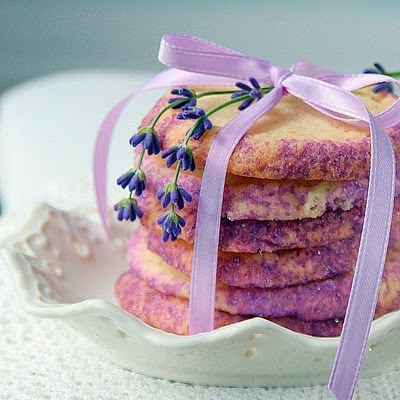 Lavender Shortbread Cookies. These are some of the prettiest cookies I’ve ever seen. Recipe he