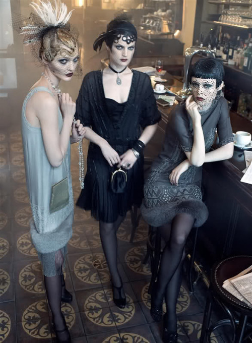 suicideblonde:  Gemma Ward, Guinevere van Seenus and Coco Rocha photographed by Steven Meisel for Vogue, September 2007 