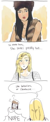 201-8:  Mini Brittana cartoon:) Actually, i love Santana’s hat. 