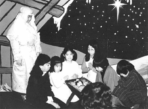 Nativity scene in Korean Sunday School at a Methodist church in St. Anthony Park. Photograph Collect