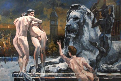 Snow Nymphs in Trafalgar Square by David Thompson