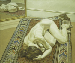 lookhowmessy:  “Female Model on Oriental Rug with Mirror”—Philip Pearlstein 