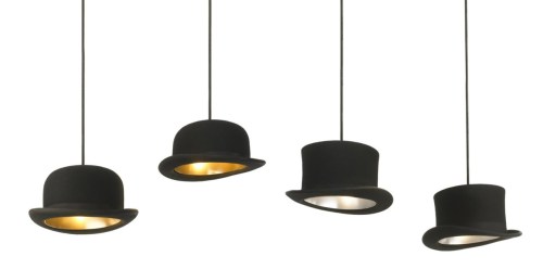 Jeeves and Wooster go under cover as pendant lightsI need these in my house right now.