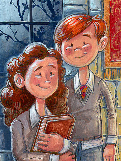 Ron and Hermione on Flickr.
6"x8" gouache on bristol
A little Harry Potter fan art! Can’t wait for movie 8. :)