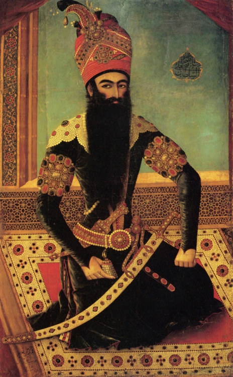 indigenousdialogues: Mihr Ali Portrait of Fat’h Ali Shah Iran. 19th century Oil on canvas. 180