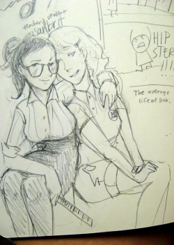 staelus:  teacher!santana and student!brittana sketch please ignore the guy saying “HIPSTER!” to the side LOL 