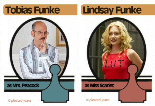Arrested Development Clue Cards Tobias and Lindsay.