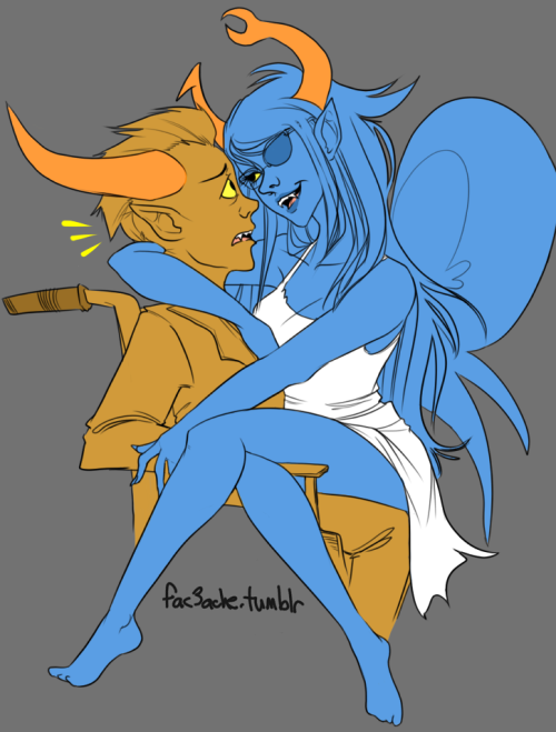 fac3ache:  Awkward Tavros and sexy Vriska requested by Fightingthenorm 