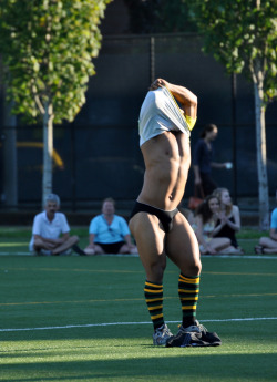 gaywoodlandcreatures:  thegaysupervillain:  Look at them thighs!  I would attend more sports if men had to change out in the field more often!
