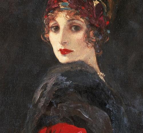 Hazel in Rose and Gold 1918 (Lady Hazel Martyn -Lavery)Sir John Lavery