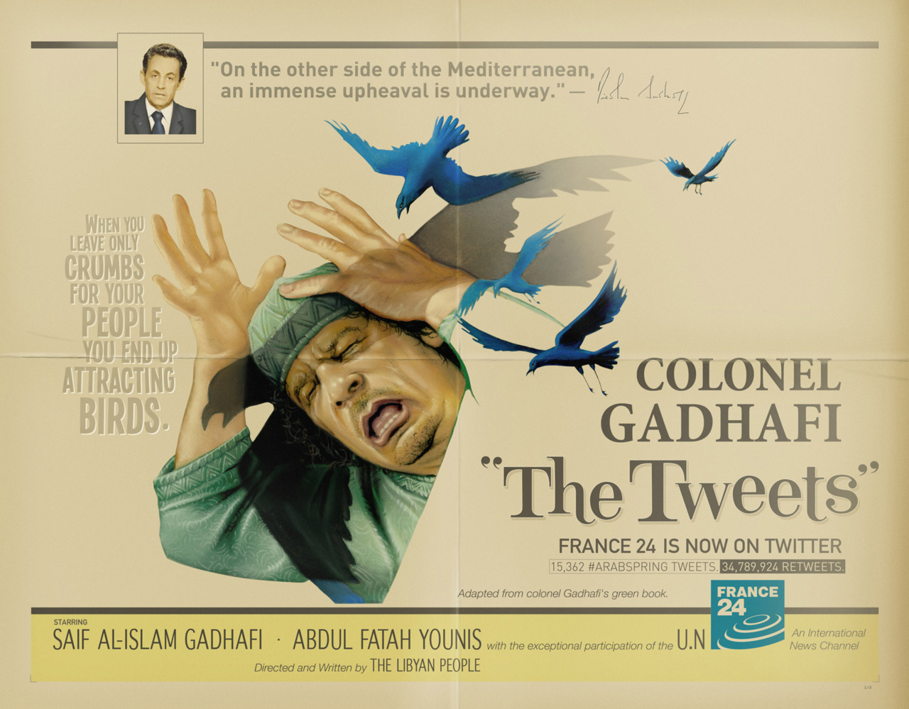 France 24 International News Channel: The Birds, Gadhafi