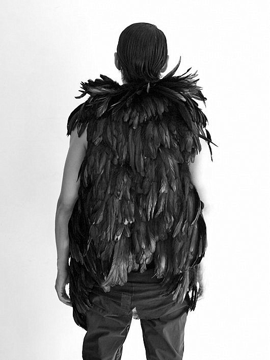 hayleydays:   Ann Demeulemeester – “Jane” feather wrap 