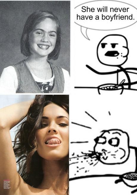 I love seeing photos of celebrities when they were young and unattractive and then seeing them now. It gives me hope.
