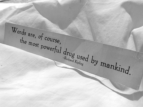 wordsoverpixels:
“ Words are the most powerful drug used by mankind. -Rudyard Kipling
”