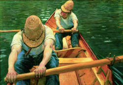 missfolly:  Oarsmen Rowing on the Yerres, by Gustave Caillebotte, 1877  
