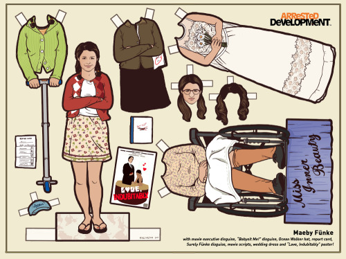 More awesome Arrested Development paper dolls by:  www.kylehilton.com.   