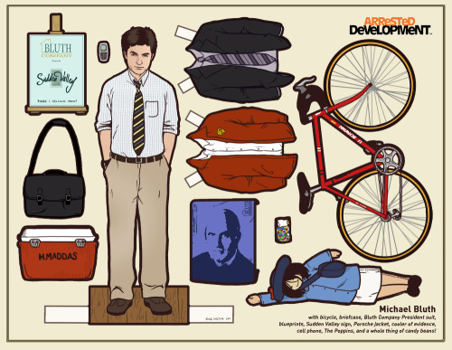 More awesome Arrested Development paper dolls by:  www.kylehilton.com.   