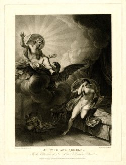 centuriespast:  Jupiter and Semele Published by John Boydell After Giovanni Battista Cipriani Print made by James Heath Date1791 British Museum 