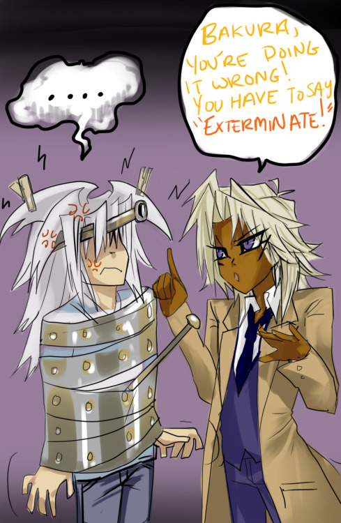 petradragoon:  fortythree asked you:                                                                                                “This is  from a while ago, but do you think you’ll ever post dalek!Bakura?Because I would probably legitimately die.