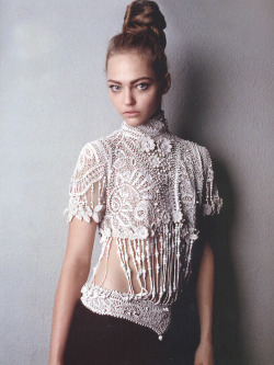 Sasha Pivovarova in Jean Paul Gaultier by