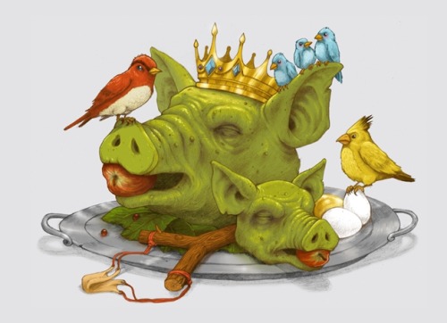 fuckyeahillustration: Furious Fowl on sale at Threadless: $10