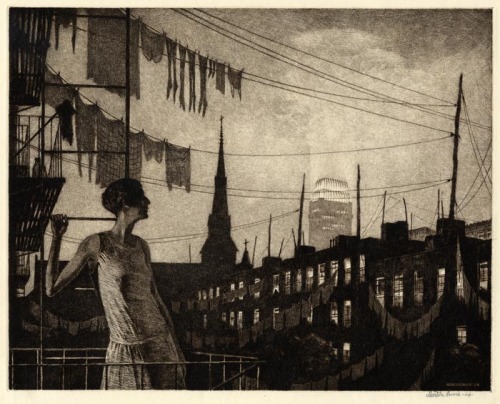 Glow of the City, 1929, Martin LewisDrypoint