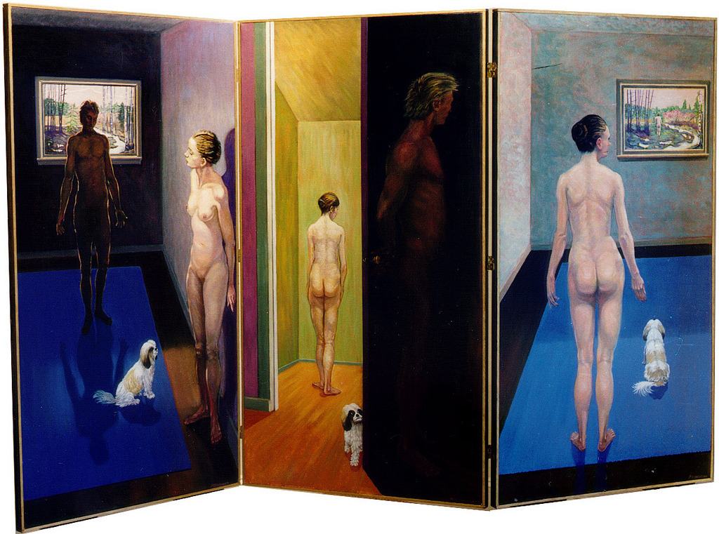 paperimages:  Al Melenbacker, Odyssey Triptych [1997] Oil on acrylic gesso canvas