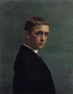 malebeautyinart:  Self-portrait at age 20. Felix Vallotton (1885) 