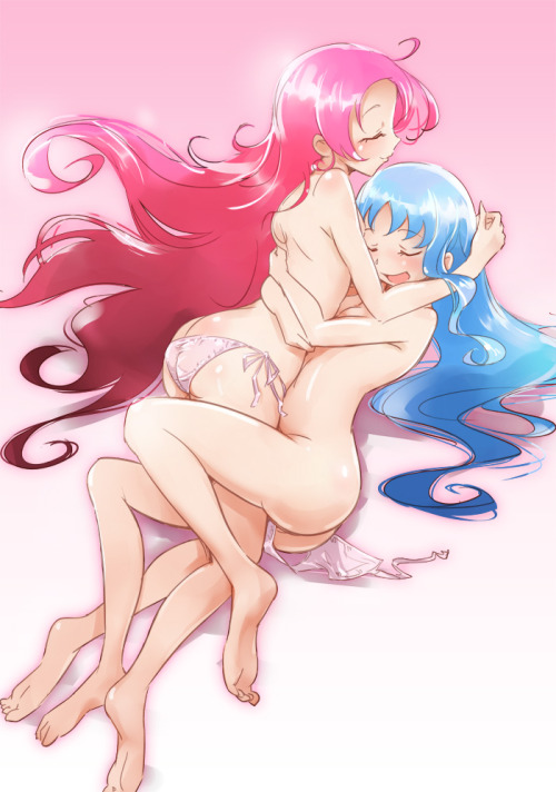 fuckyeahfemslash: WARNING: Mildly NSFW Tsubomi and Erika from Heartcatch Precure. By 91101