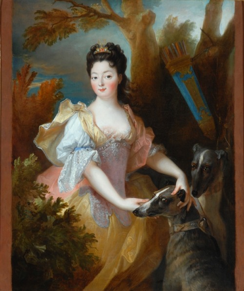 oldrags:Portrait of a Lady as Diana by Nicholas de Largilliere, 17th-18th century Franc